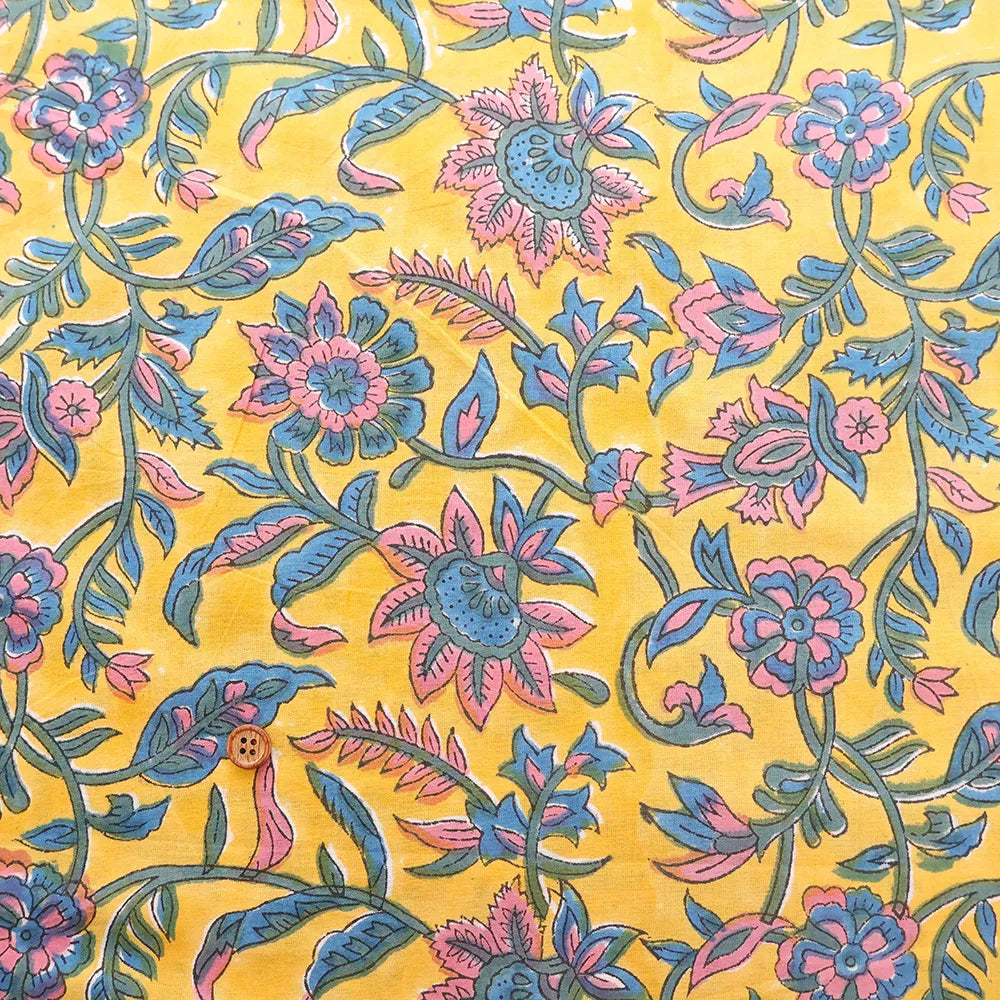 インド製 Cotton Cambric Printed Fabric エスニック アイビーフラワー - nomura tailor