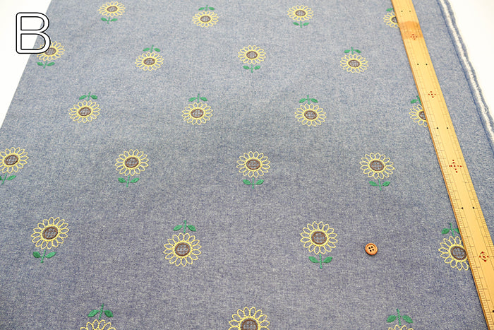 Made in China Cotton Sheeting Embroidered Fabric - Sunflower - nomura tailor