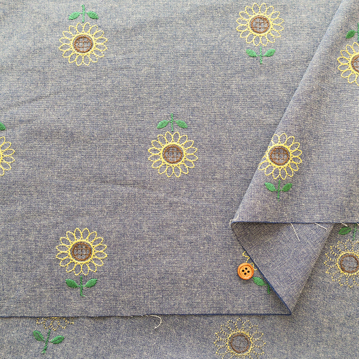Made in China Cotton Sheeting Embroidered Fabric - Sunflower - nomura tailor