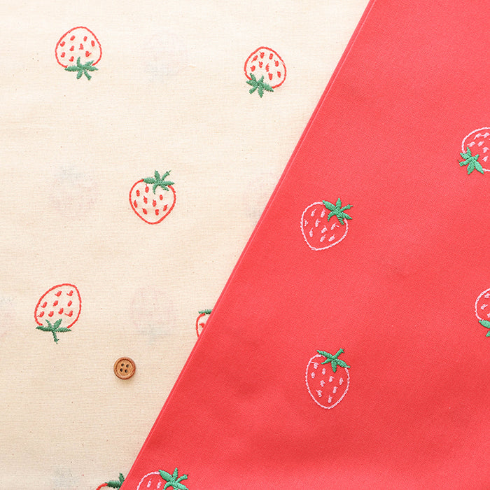 Made in China Cotton Sheeting Embroidered Fabric - Strawberry - nomura tailor