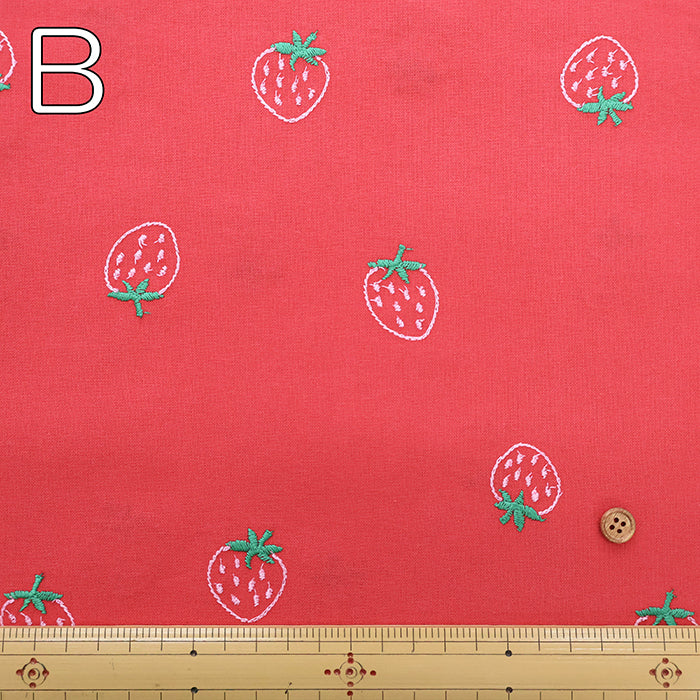 Made in China Cotton Sheeting Embroidered Fabric - Strawberry - nomura tailor