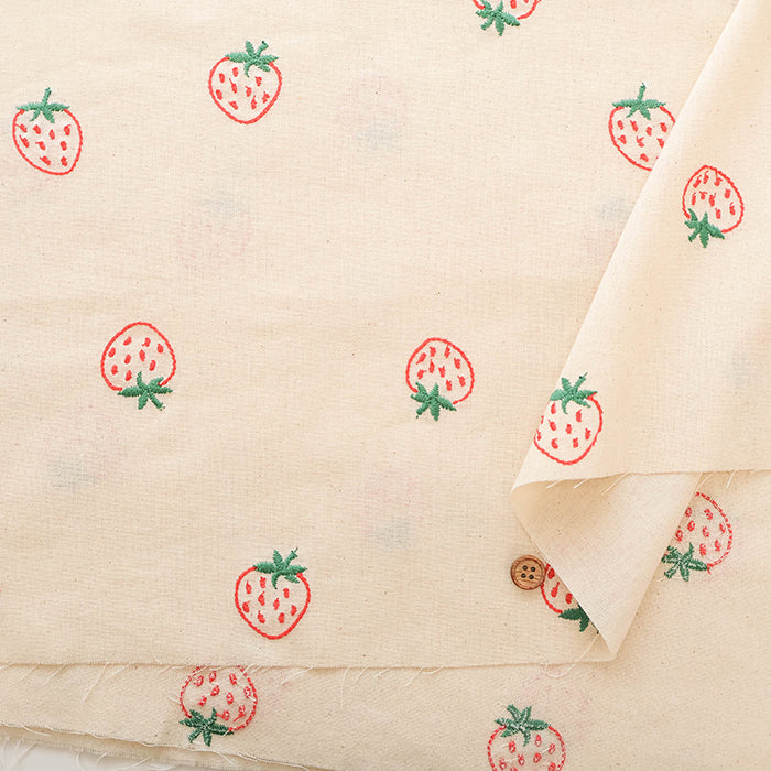 Made in China Cotton Sheeting Embroidered Fabric - Strawberry - nomura tailor