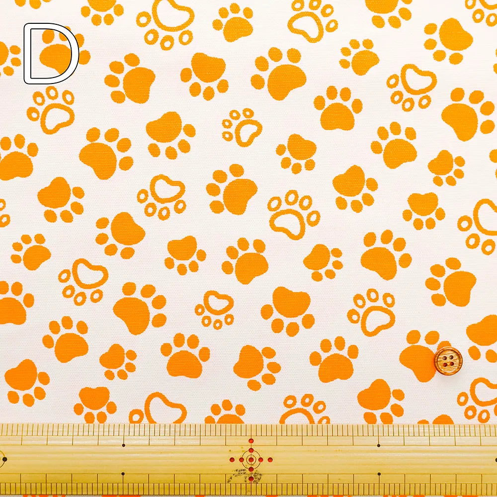 Cotton Oxford Neon Color Printed Fabric - Footprint - nomura tailor