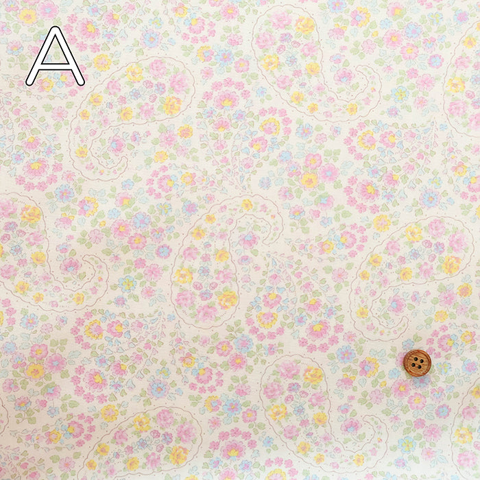 Cotton Broad Printed Fabric - Paisley Flower - nomura tailor