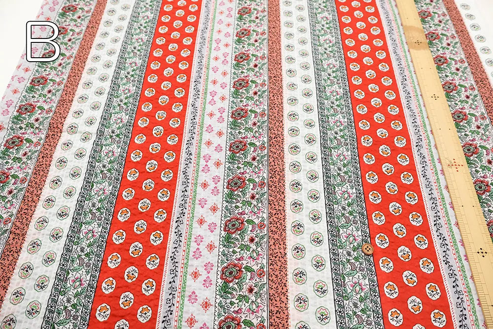 Cotton 80 Lawn Ripple-printed Fabric プロバンスストライプ - nomura tailor