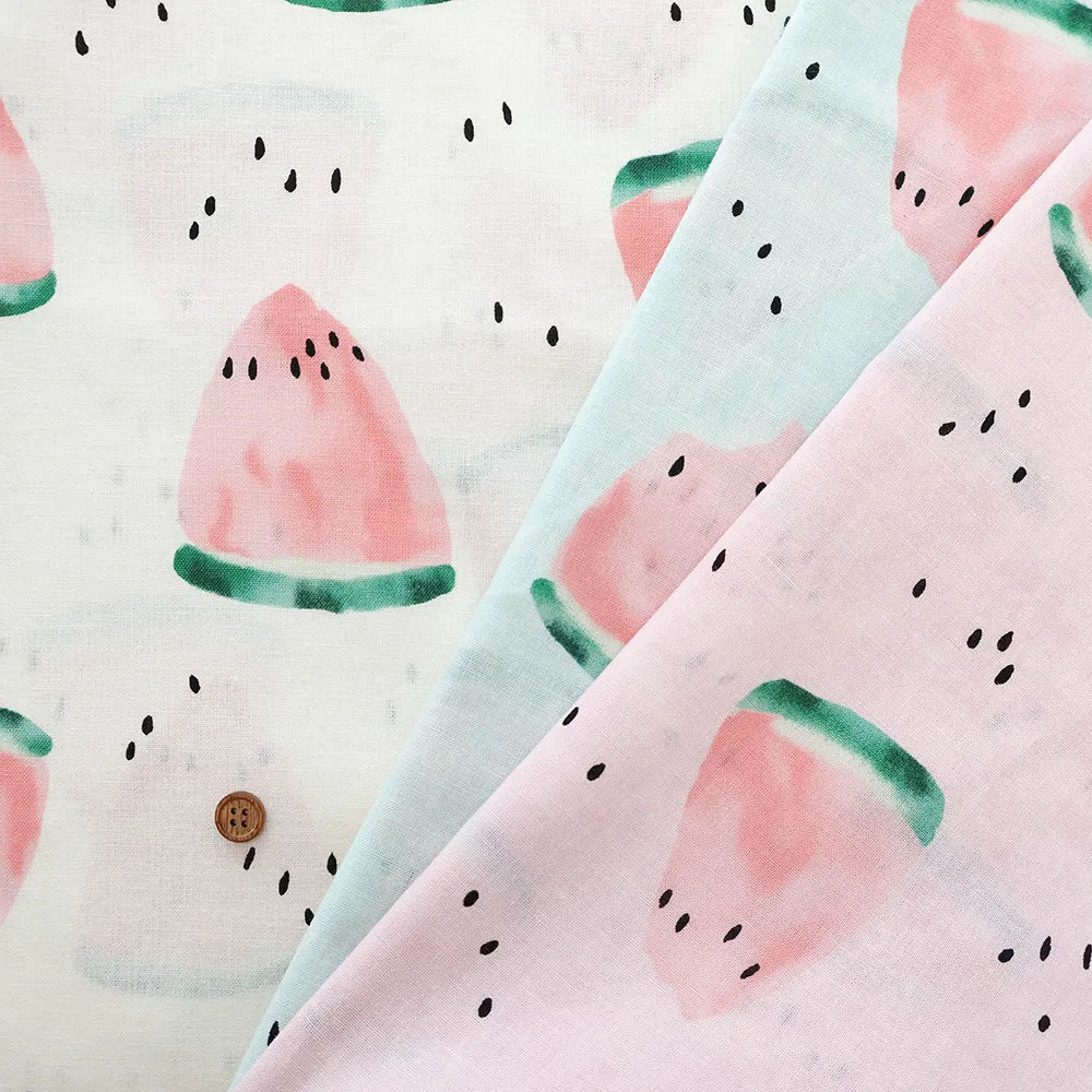 C/L Sheeting Printed Fabric Air Tumbler Finish - Watermelon - nomura tailor