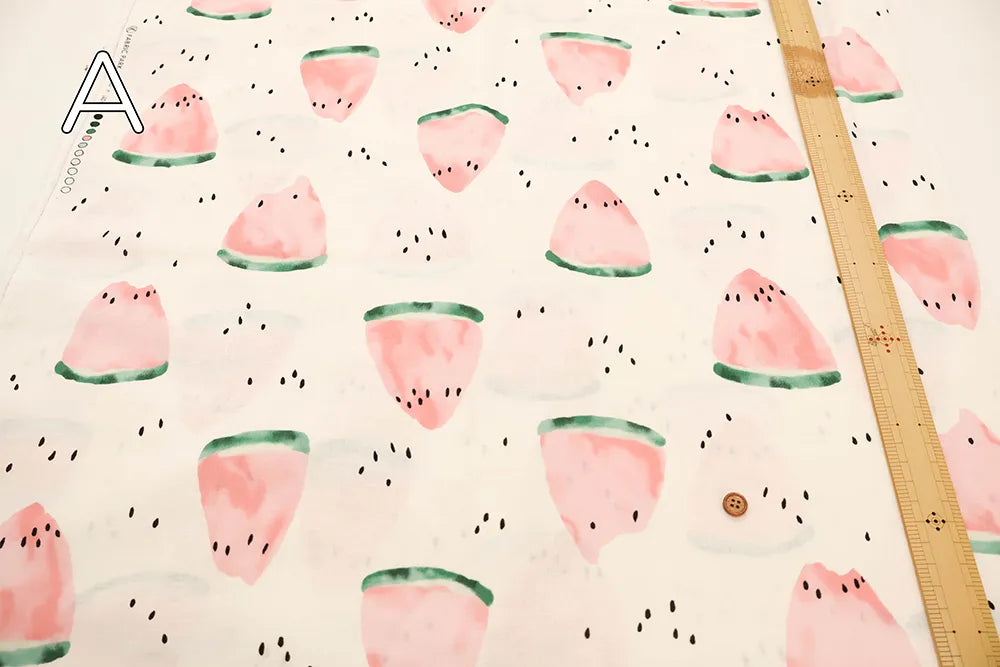 C/L Sheeting Printed Fabric Air Tumbler Finish - Watermelon - nomura tailor