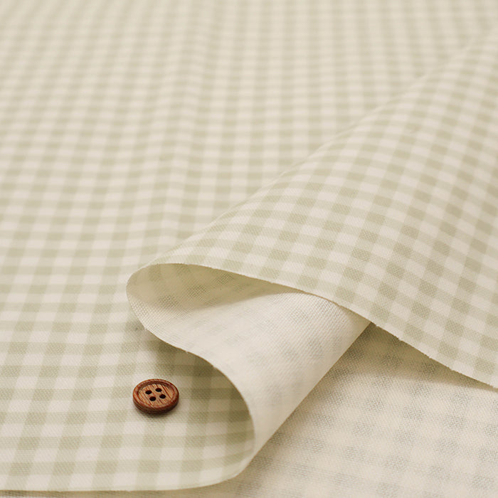 Cotton Oxford Laminated Fabric <Matte> - Gingham Check - nomura tailor