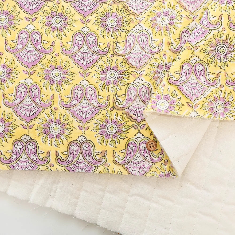 Made in India Cotton Cambric Printed Quilt Fabric - Ethnic Motif - nomura tailor