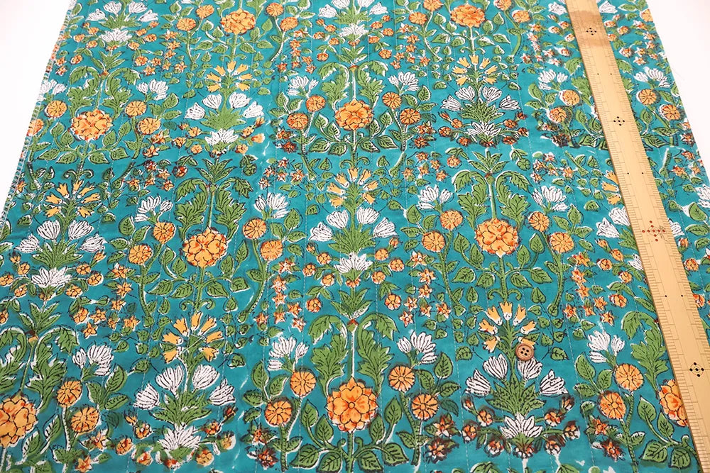 Made in India Cotton Cambric Printed Quilt Fabric - Ethnic Wildflowers - nomura tailor