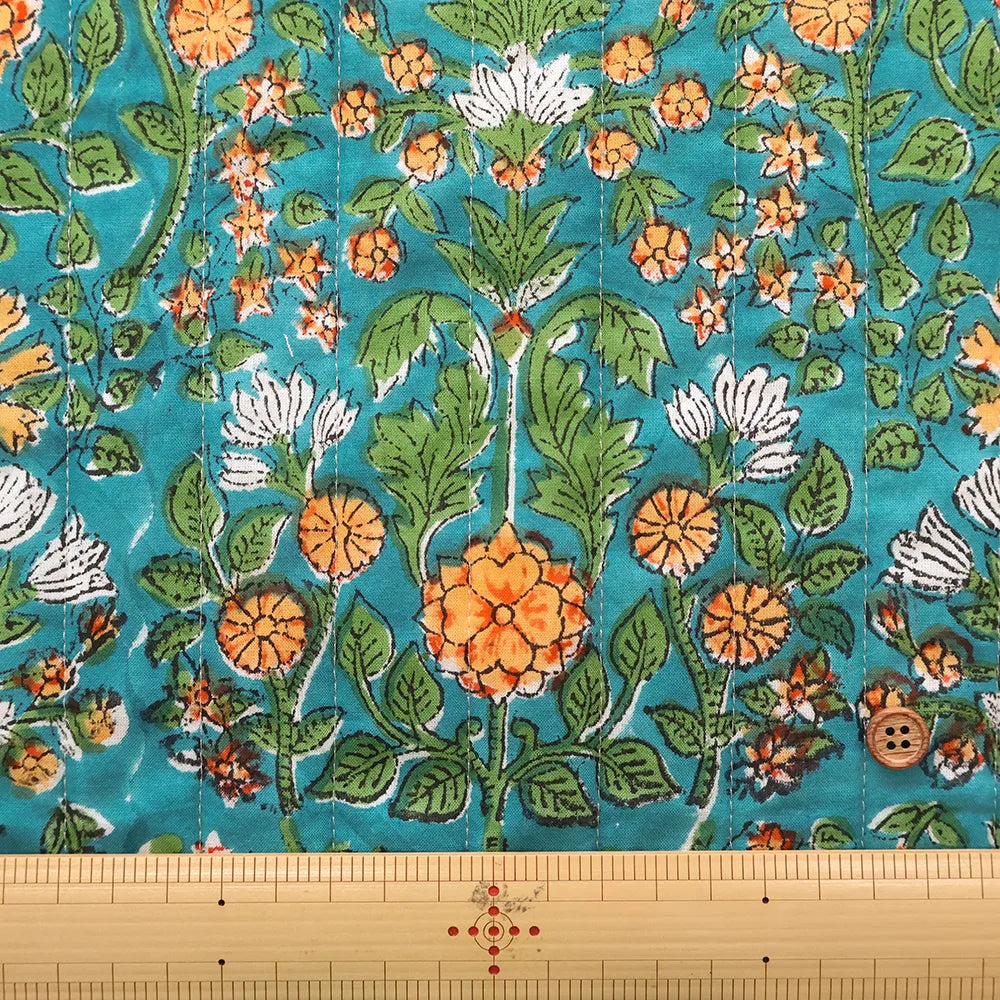 Made in India Cotton Cambric Printed Quilt Fabric - Ethnic Wildflowers - nomura tailor