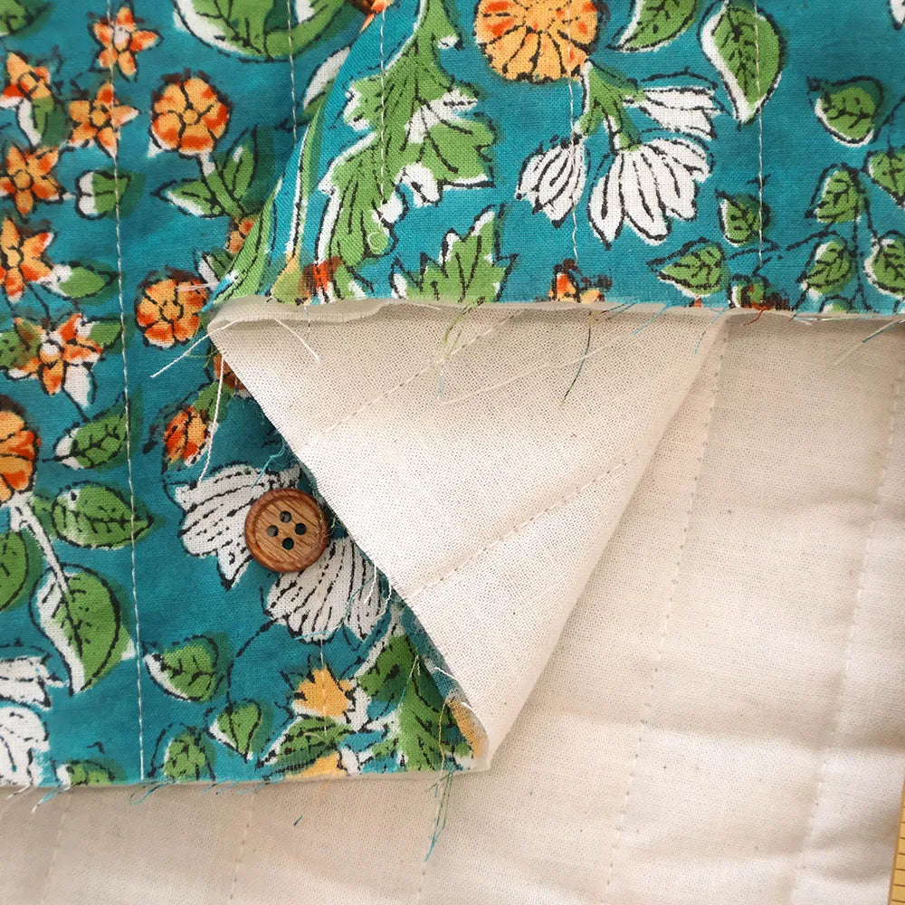 Made in India Cotton Cambric Printed Quilt Fabric - Ethnic Wildflowers - nomura tailor