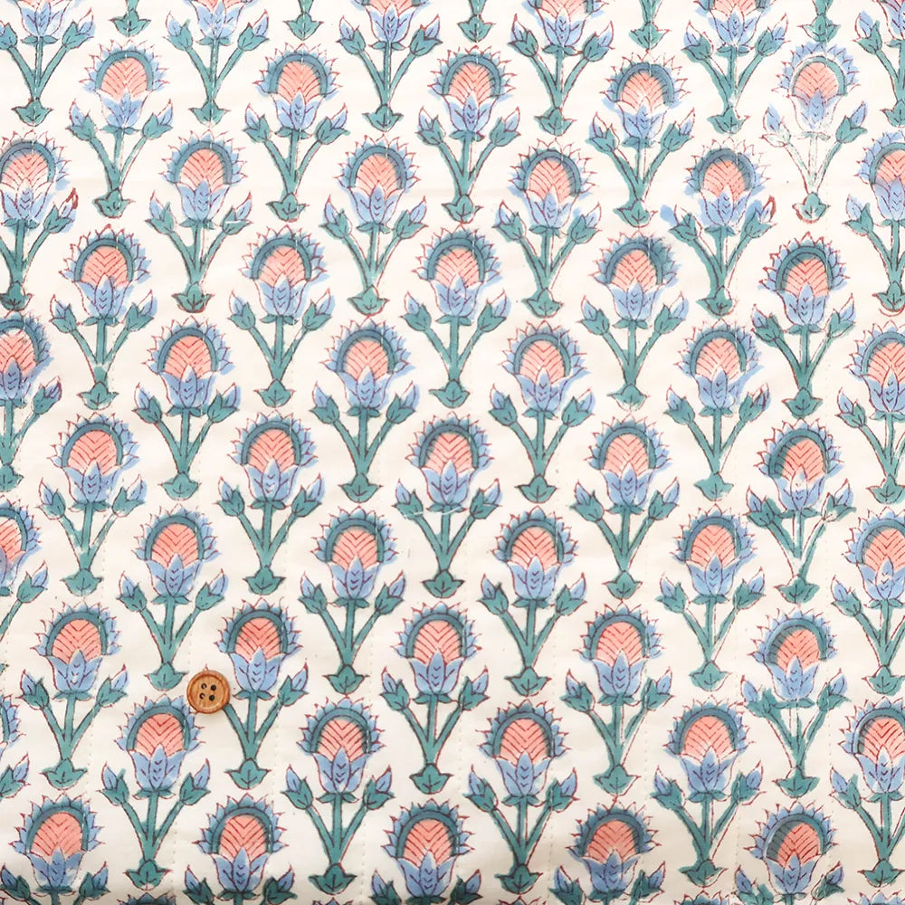 Made in India Cotton Cambric Printed Quilt Fabric - Ethnic Mini Flowers - nomura tailor
