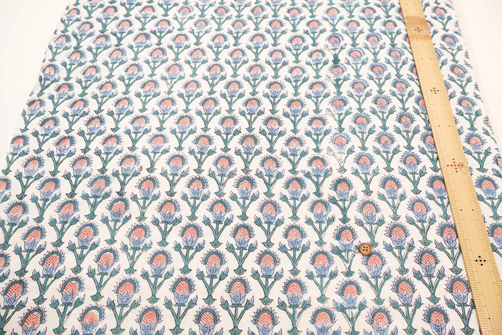 Made in India Cotton Cambric Printed Quilt Fabric - Ethnic Mini Flowers - nomura tailor