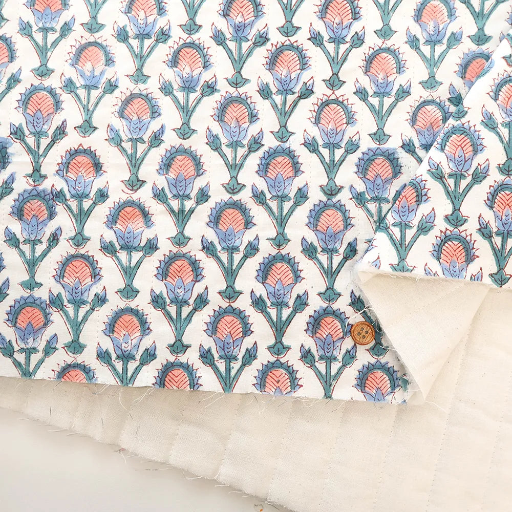 Made in India Cotton Cambric Printed Quilt Fabric - Ethnic Mini Flowers - nomura tailor