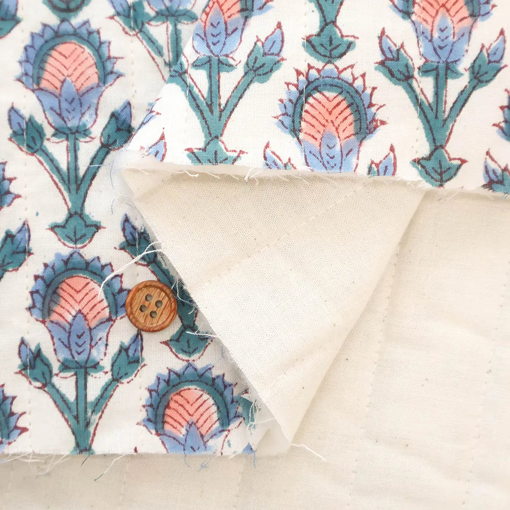 Made in India Cotton Cambric Printed Quilt Fabric - Ethnic Mini Flowers - nomura tailor
