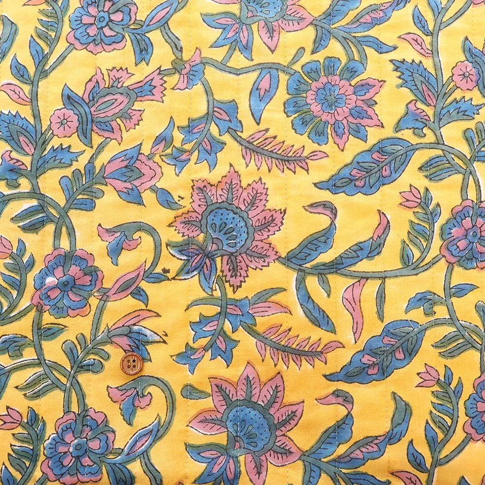 Made in India Cotton Cambric Printed Quilt Fabric - Ethnic Ivy Flower - nomura tailor