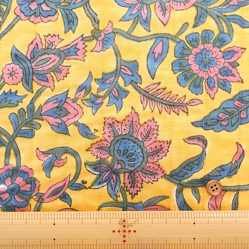 Made in India Cotton Cambric Printed Quilt Fabric - Ethnic Ivy Flower - nomura tailor