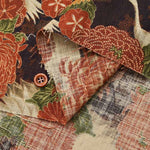 Cotton Mura Yarn Cross Printed Fabric Manyo Cloth Chrysanthemum Crane - nomura tailor