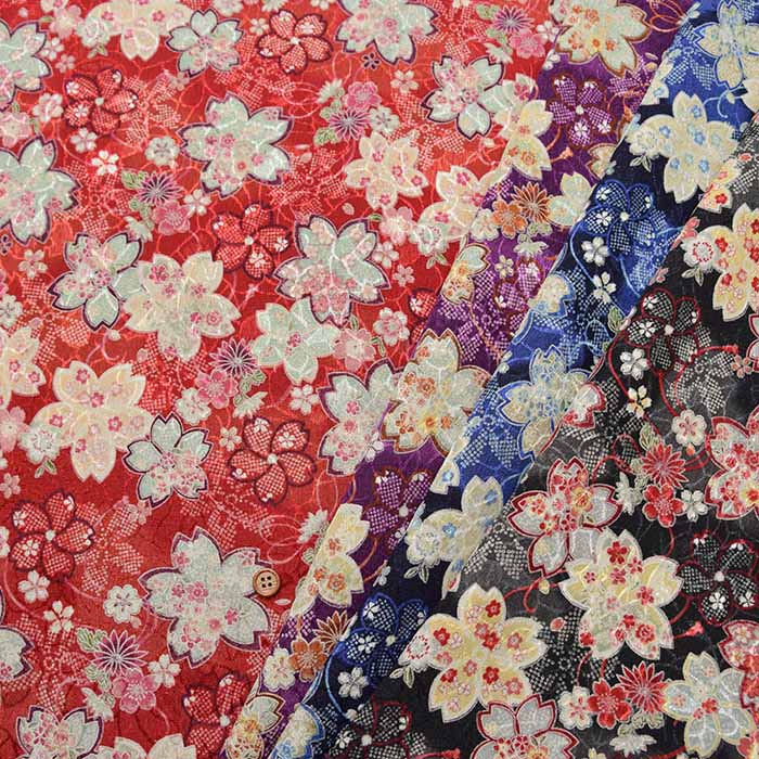 Polyester Tirimen Jacquard printed fabric Sakura - nomura tailor