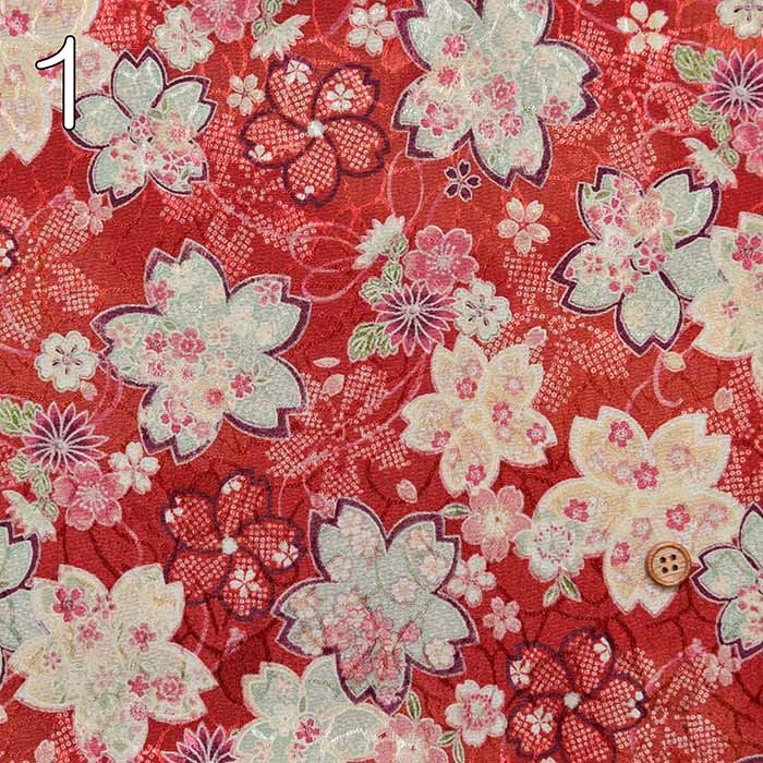 Polyester Tirimen Jacquard printed fabric Sakura - nomura tailor
