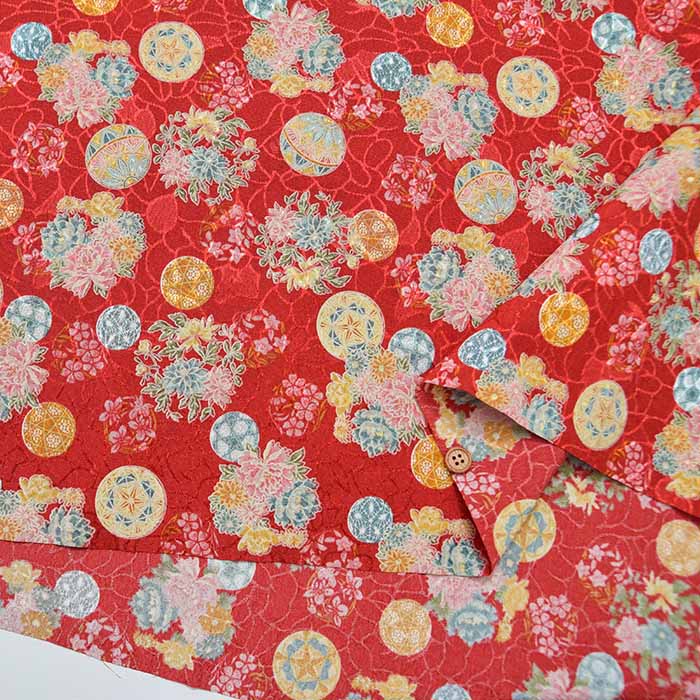 Polyester Tirimen Jacquard printed fabric Flower Ball - nomura tailor