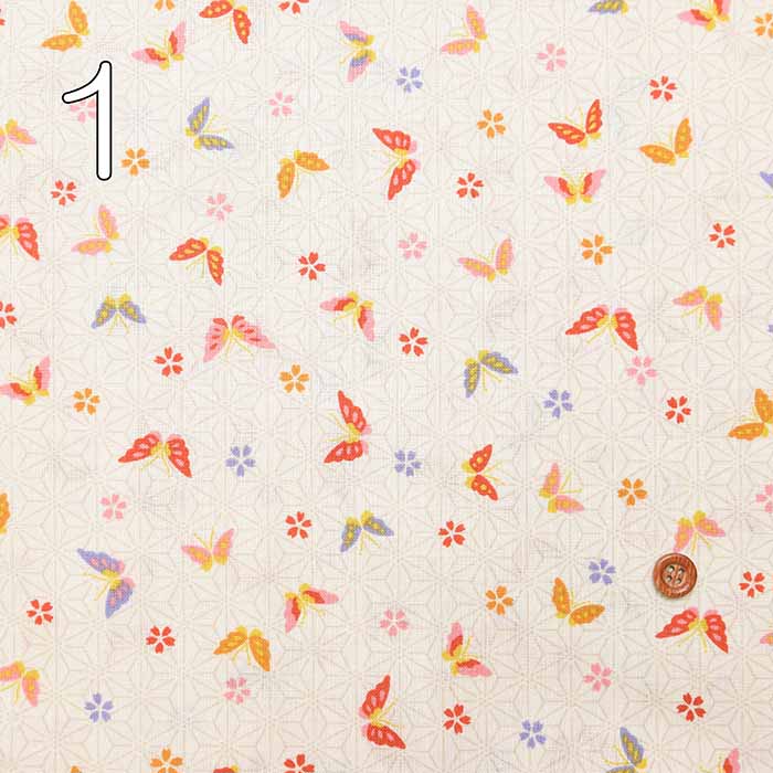 Cotton Sheeting Print Fabric Old Gurashi Butterfly - nomura tailor