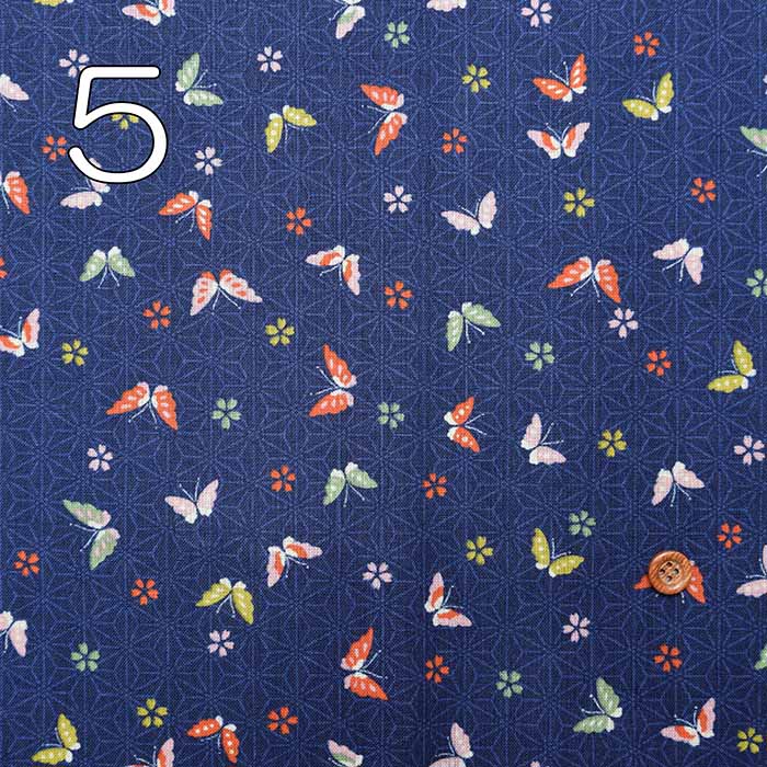 Cotton Sheeting Print Fabric Old Gurashi Butterfly - nomura tailor