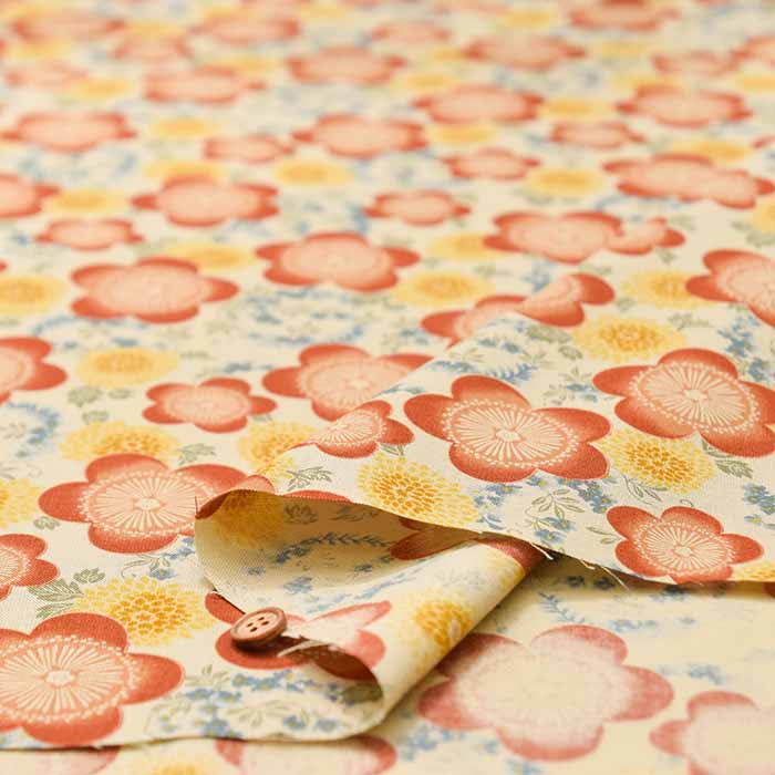 Cotton sheeting printed fabric Umehana - nomura tailor