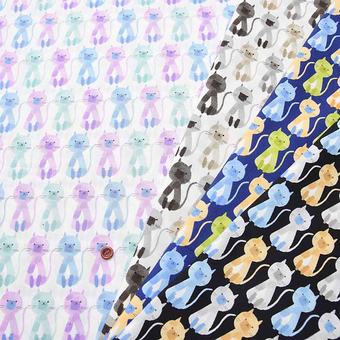 Cotton broadcloth print fabric Cat - nomura tailor