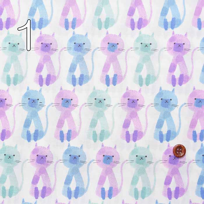 Cotton broadcloth print fabric Cat - nomura tailor