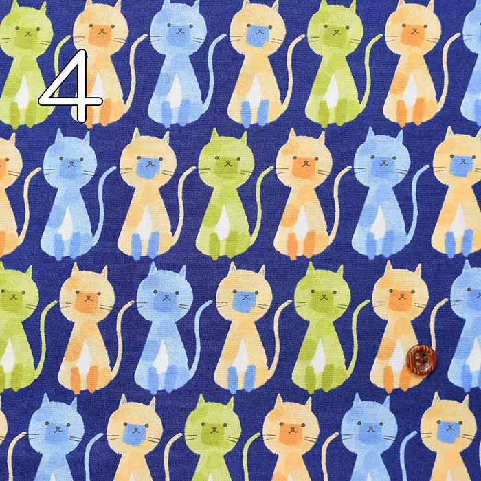 Cotton broadcloth print fabric Cat - nomura tailor