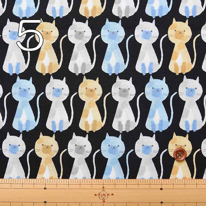 Cotton broadcloth print fabric Cat - nomura tailor