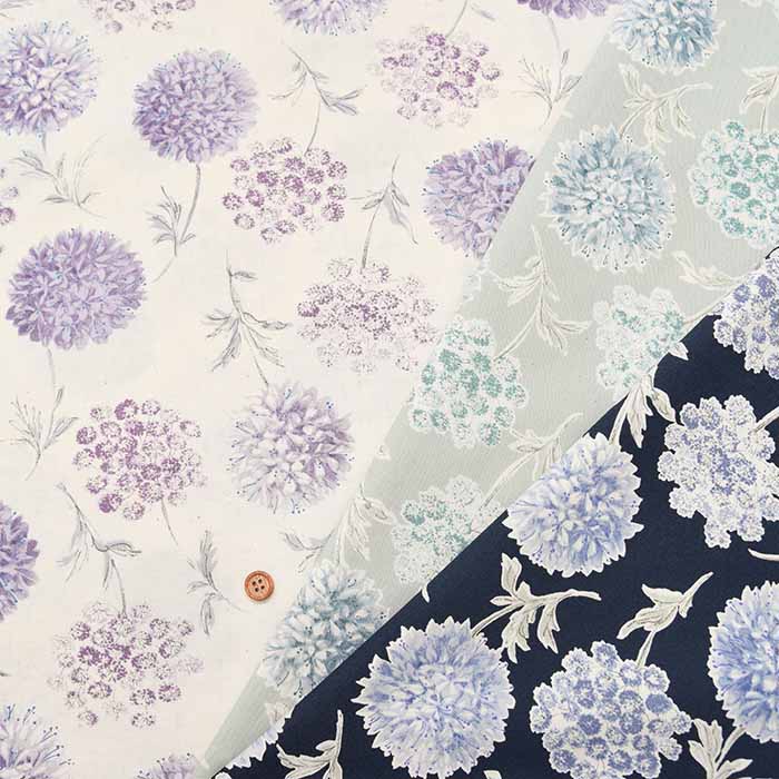 Cotton broadcloth printed fabric Fennel - nomura tailor