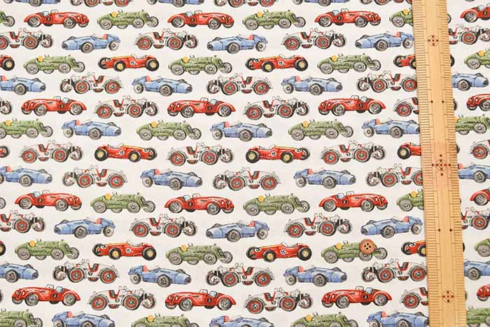 Cotton broadcloth printed fabric Racing car - nomura tailor