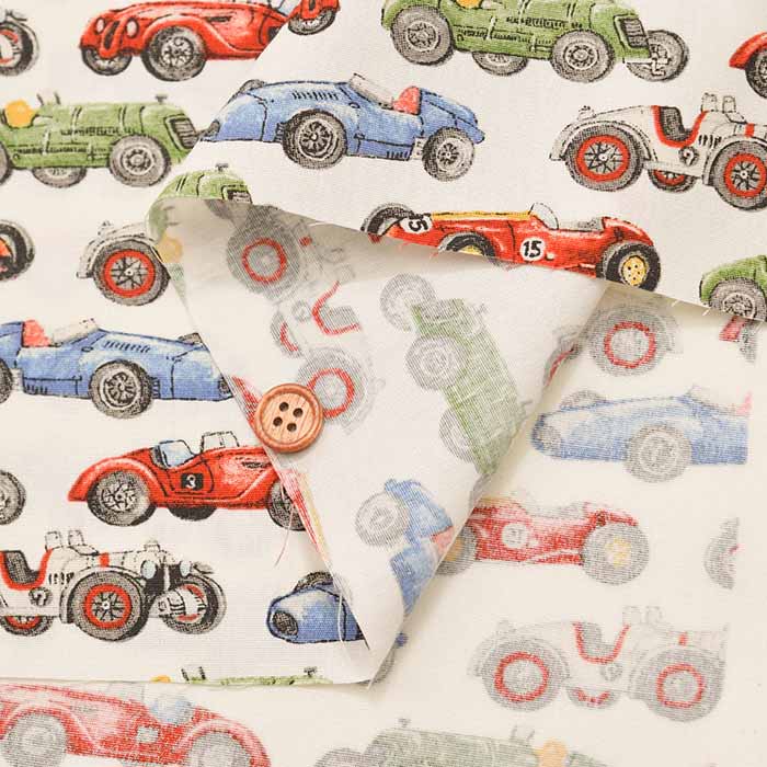 Cotton broadcloth printed fabric Racing car - nomura tailor