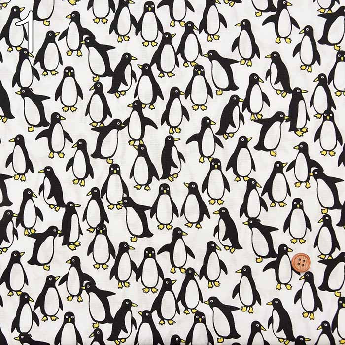 Cotton broadcloth printed fabric Penguin - nomura tailor