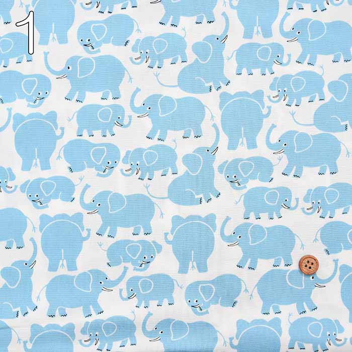 Cotton broadcloth printed fabric Elephant - nomura tailor