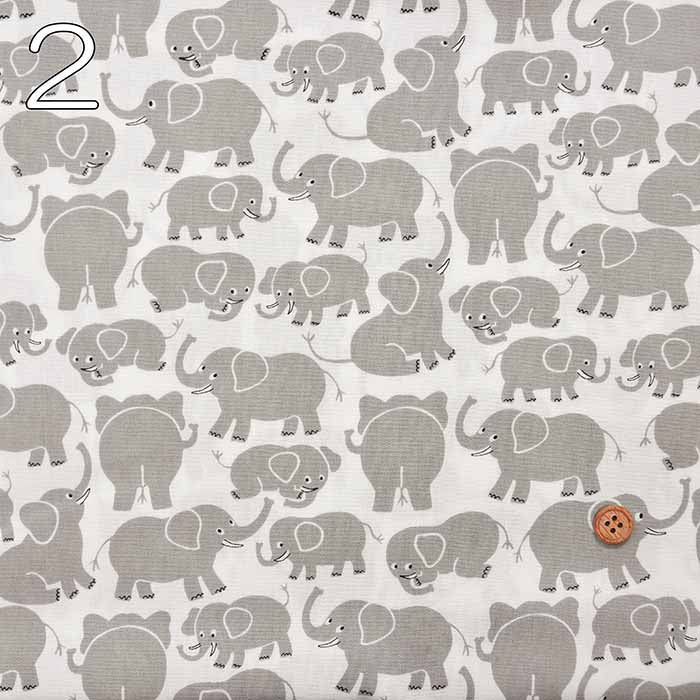 Cotton broadcloth printed fabric Elephant - nomura tailor