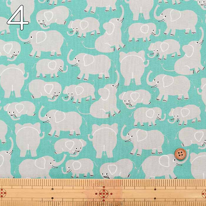 Cotton broadcloth printed fabric Elephant - nomura tailor