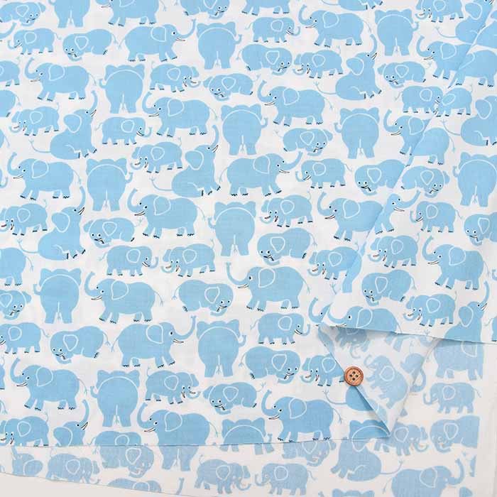 Cotton broadcloth printed fabric Elephant - nomura tailor