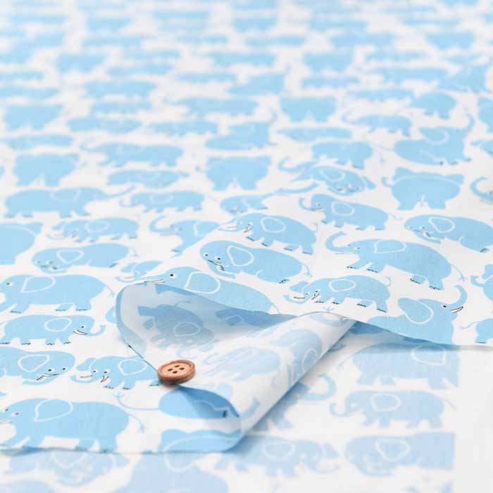 Cotton broadcloth printed fabric Elephant - nomura tailor