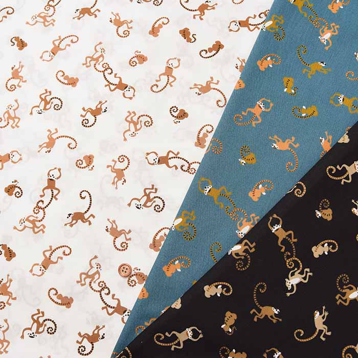Cotton broadcloth printed fabric Monkey - nomura tailor