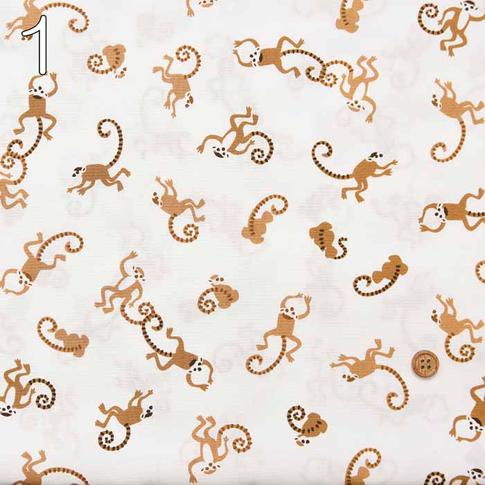 Cotton broadcloth printed fabric Monkey - nomura tailor