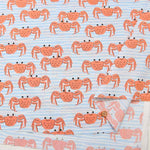 Cotton broadcloth printed fabric Crab Crab Club - nomura tailor