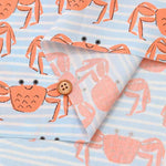 Cotton broadcloth printed fabric Crab Crab Club - nomura tailor