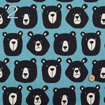 C/L canvas printed fabric Kyoton Bear - nomura tailor