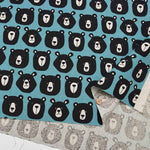 C/L canvas printed fabric Kyoton Bear - nomura tailor