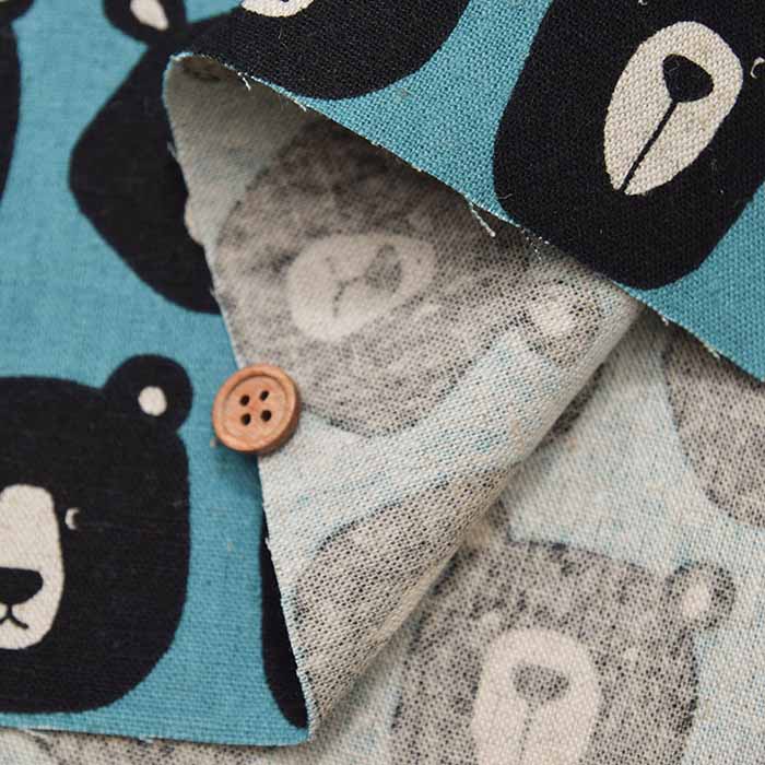 C/L canvas printed fabric Kyoton Bear - nomura tailor