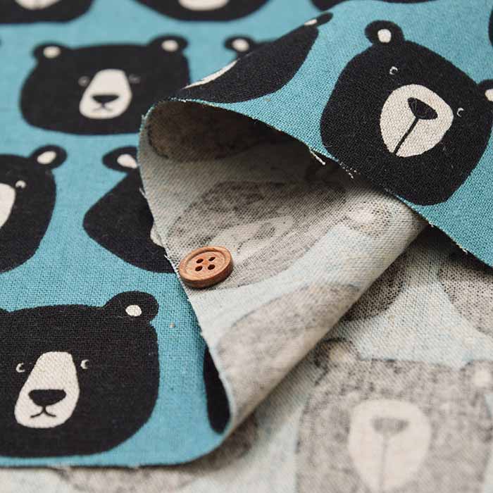 C/L canvas printed fabric Kyoton Bear - nomura tailor